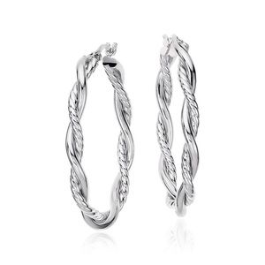 Blue Nile Intertwined Oval Hoop Earrings Sterling Silver